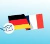 Deutschland- und Frankreich-Flagge mit Postsymbol