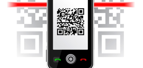 QR-Codes auf einem stilisierten Smartphone