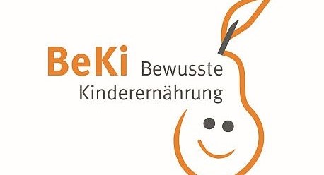 BeKi-Logo mit stilisierter Birne als Grinsegesicht