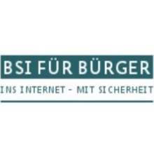 Logo mit Schriftzug BSI FÜR BÜRGER INS INTERNET - MIT SICHERHEIT