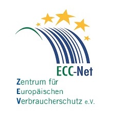 Logo des Zentrums für Europäischen Verbraucherschutz mit blauem Schriftzugauf weißem Hintergrund