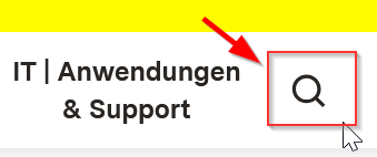 Bild mit Lupe für Suchfunktion und Hinweis Seiten in zu Leichter Sprache