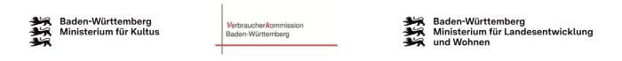 Logos der veranstaltenden Ministerien und der Verbraucherkommission BW