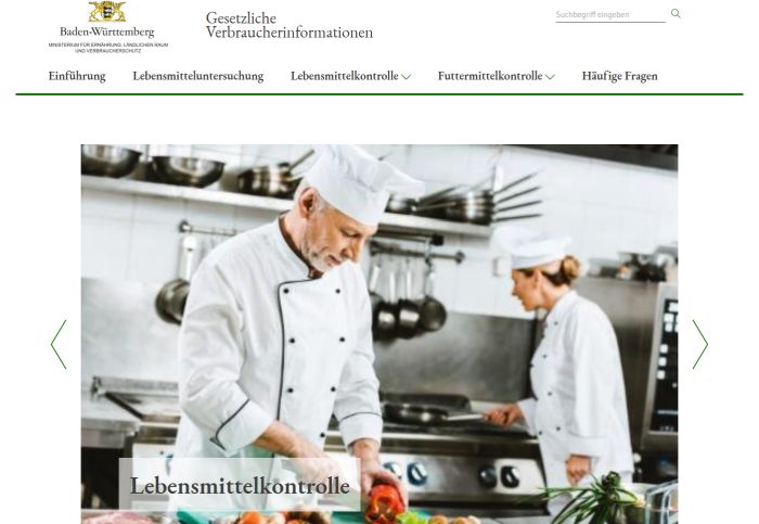 Screenshot der Internetseite verbraucherinfo-bw.de